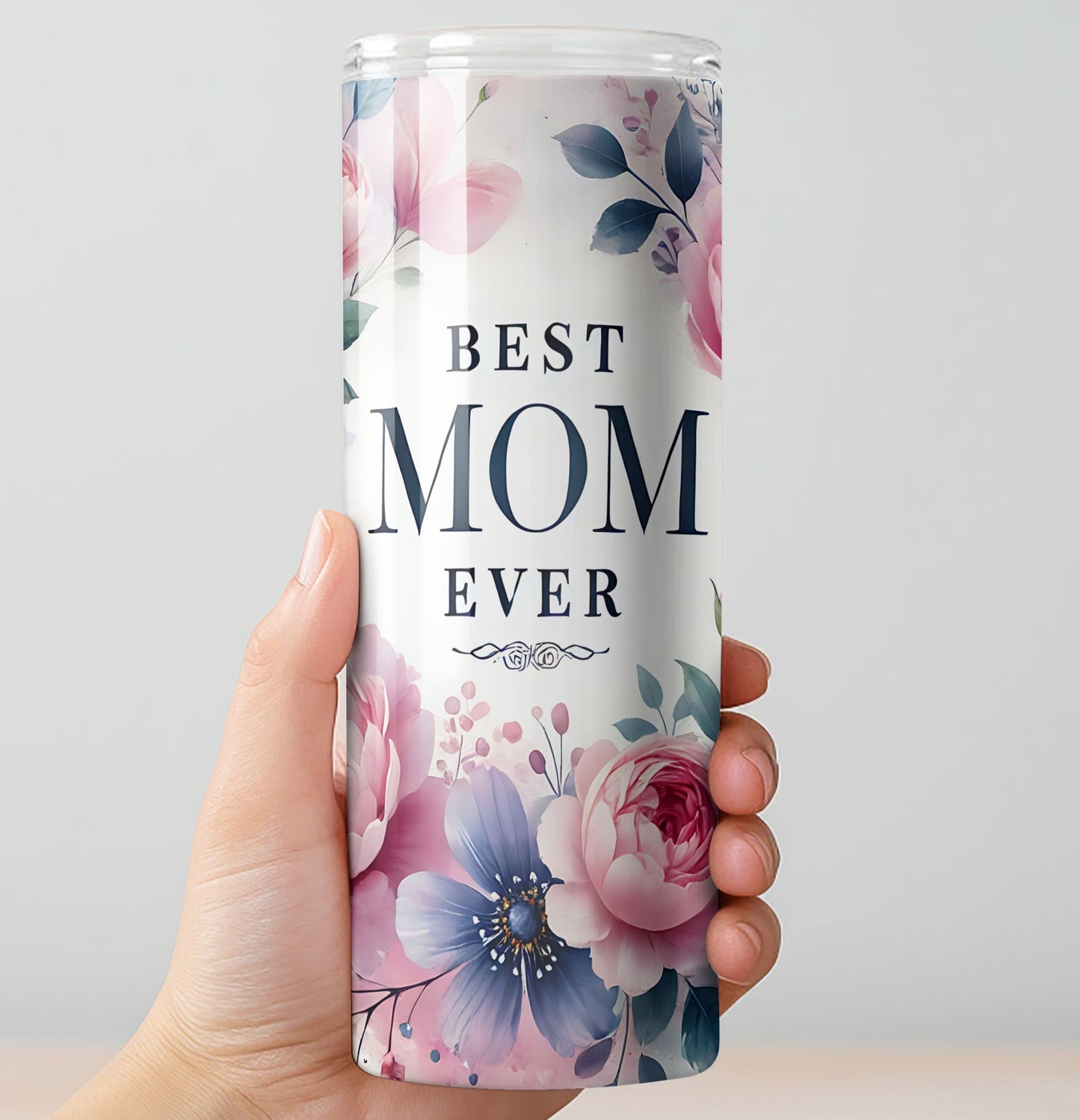 Floral "Best Mom Ever" 20 oz.Tumble