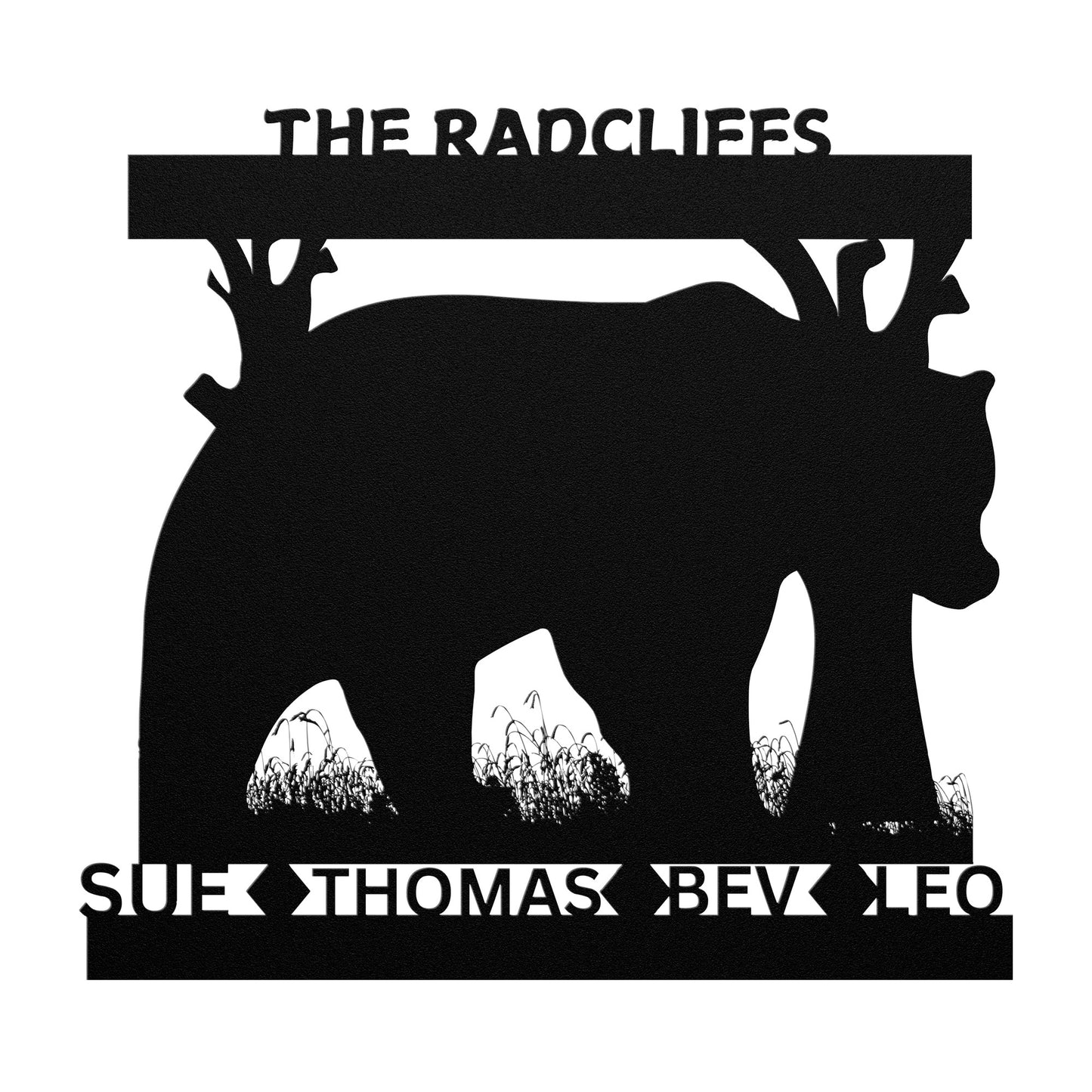 Personalized "BEAR" Die Cut Wall Art