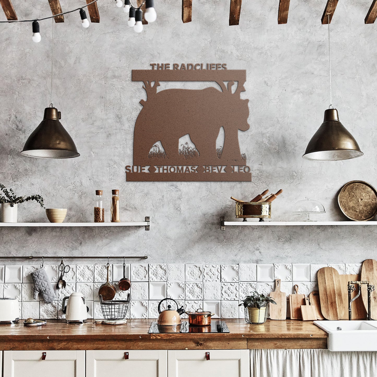 Personalized "BEAR" Die Cut Wall Art