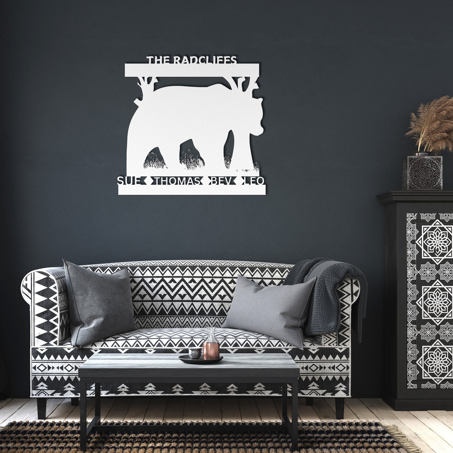 Personalized "BEAR" Die Cut Wall Art