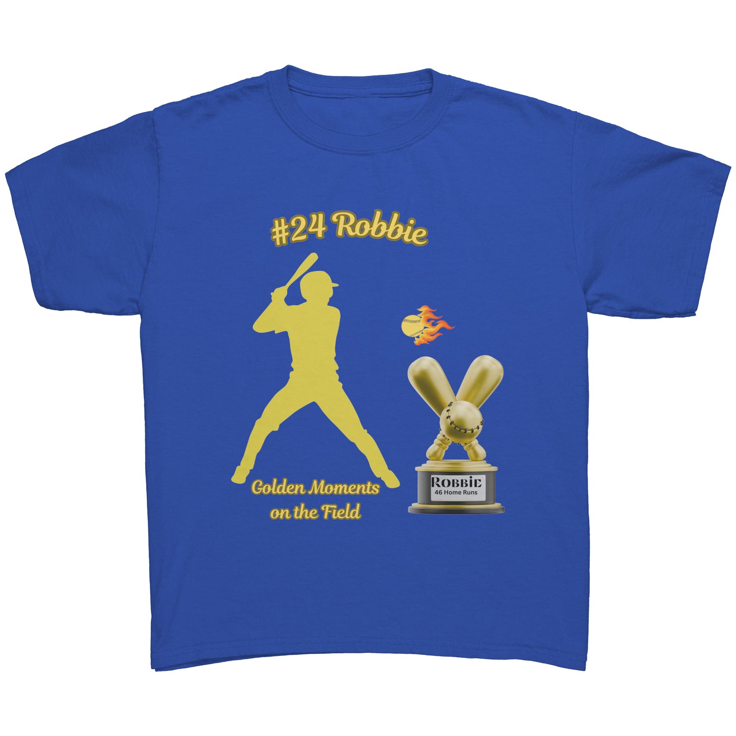 Camiseta juvenil de béisbol personalizada "Momentos dorados en el campo"