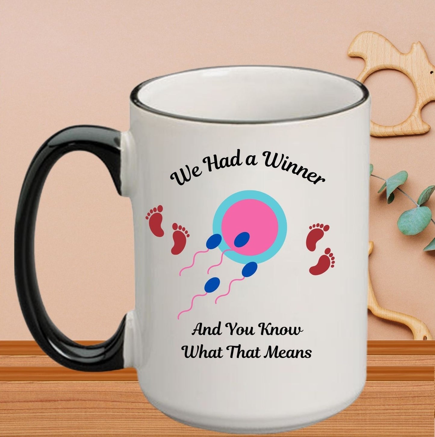 Taza con un divertido anuncio de embarazo