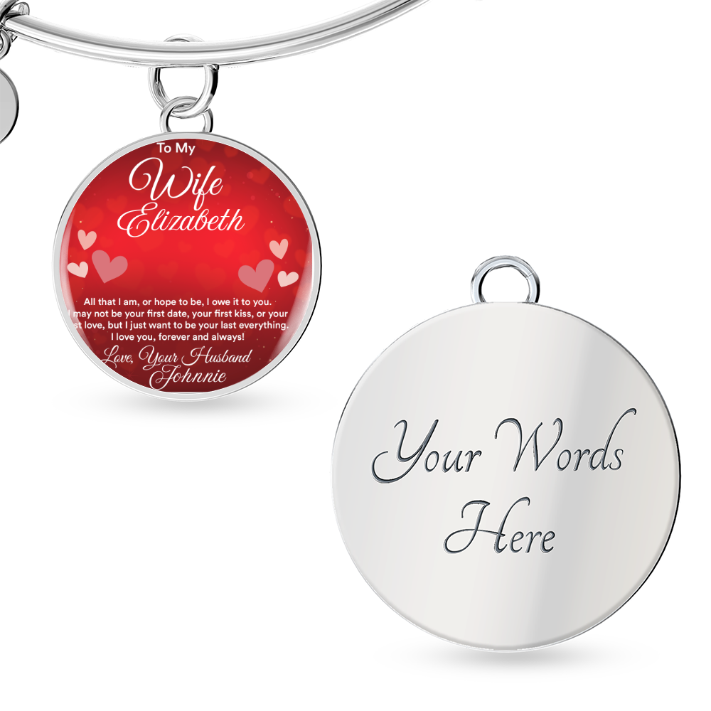 Personalized Photo and Engraved "To My Wife" Circle Bangle