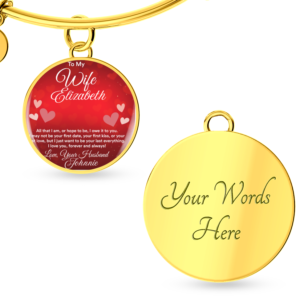 Personalized Photo and Engraved "To My Wife" Circle Bangle