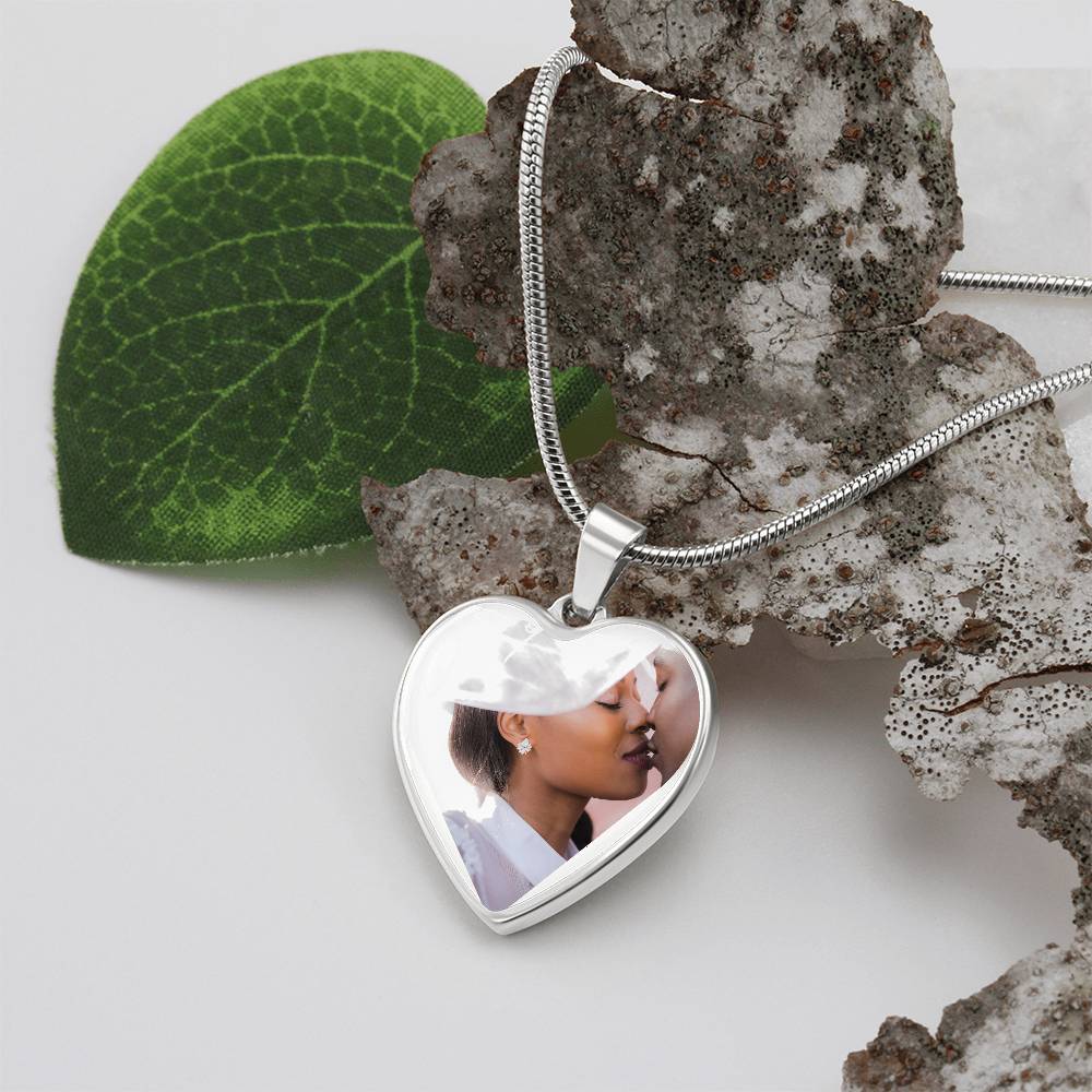 Collar de corazón con foto personalizado