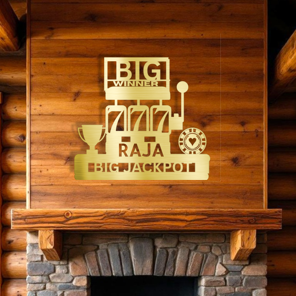 Custom Laser-Cut Steel Slot Machine Wall Decor