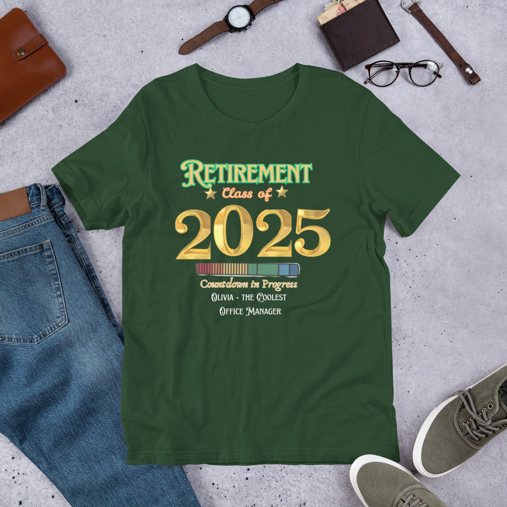 Personalized "Retirement Class of 2025...Unisex t-shirt