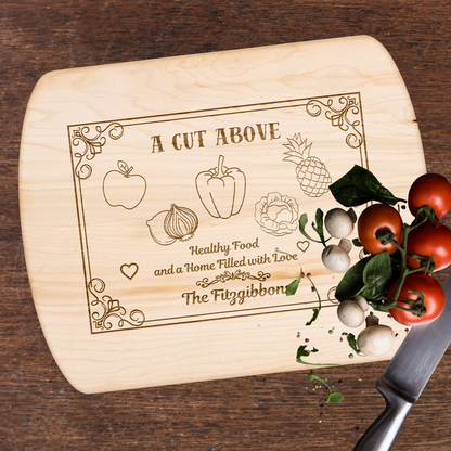 Personalized "A Cut Above" Hardwood Cutting Board