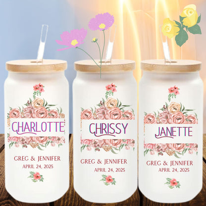 Bridesmaid Proposal Customized Glass Tumbler Gifts