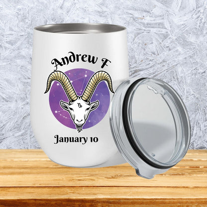 ZODIAC SIGN" BIRTHDAY WINE TUMBLER