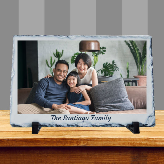 Personalized "Family" Photo Large Rectangular  Rock Slate