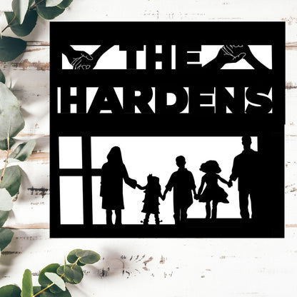 Personalized Family Die-Cut Metal Wall Sign