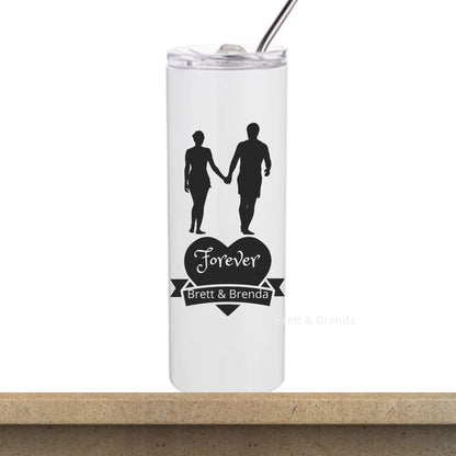 Personalized "FOREVER" Wedding/Engagement Tumbler Gift