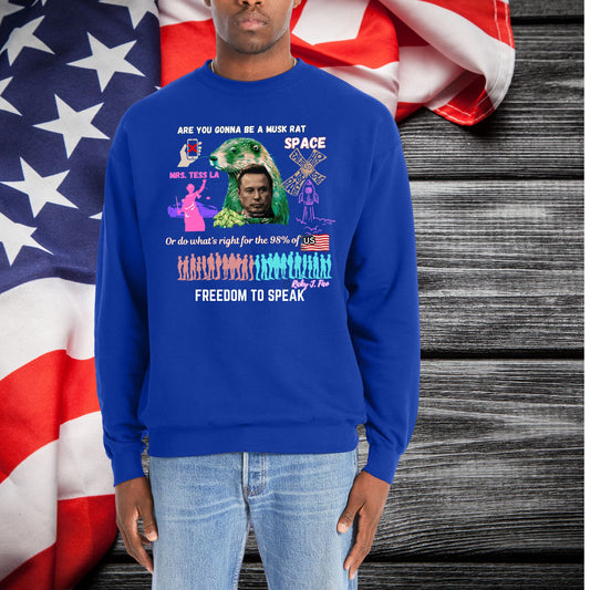 Freedom Citizenry, Musk - United States at the Crossroads Inspirational Fleece Crewneck Sweatshirt