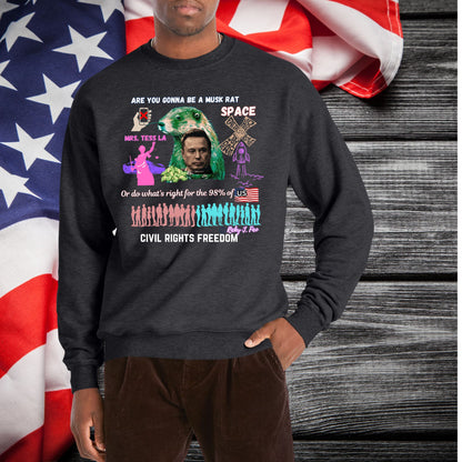 Freedom Citizenry, Musk - United States at the Crossroads Inspirational Fleece Crewneck Sweatshirt