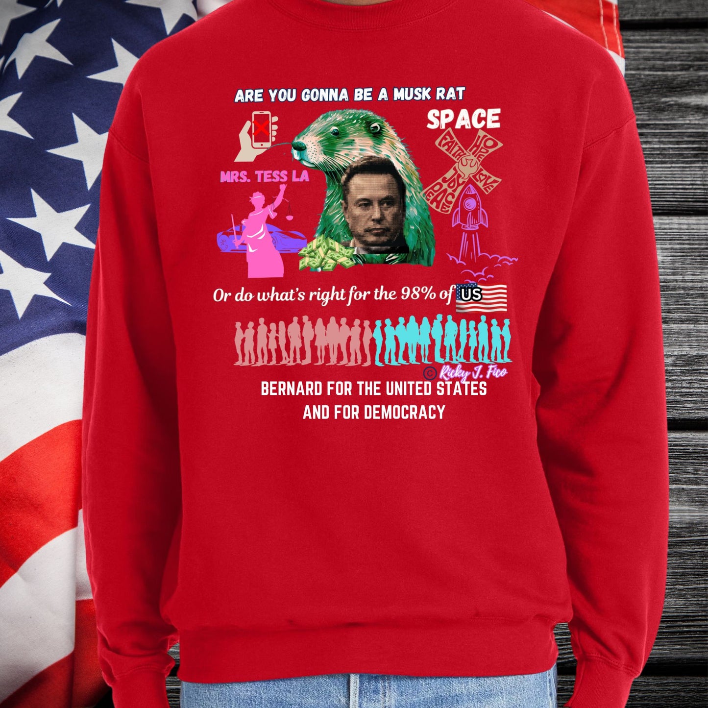 Freedom Citizenry, Musk - United States at the Crossroads Inspirational Fleece Crewneck Sweatshirt