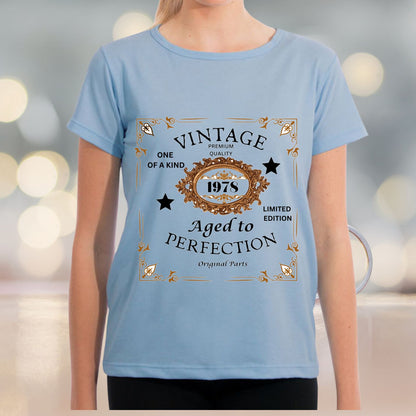 Vintage Blue T-Shirt Gift for her