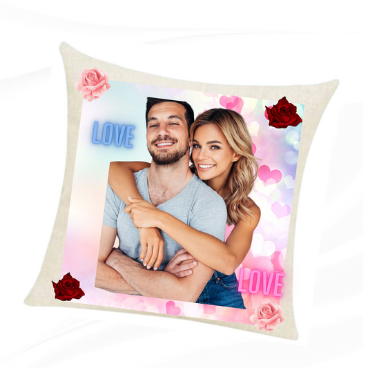 Personalized Couple Photo Throw Pillow -