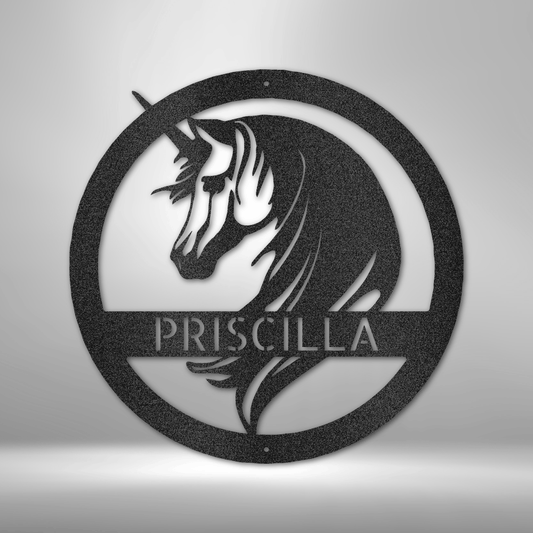 Personalized Unicorn Monogram Laser cut - Steel Sign/Wall Decor