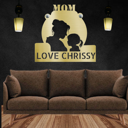 Personalized "MOM" Laser-Cut Steel Wall Art – Mother's Day, Birthday, Mother Appreciation Gift