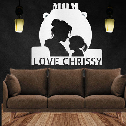 Personalized "MOM" Laser-Cut Steel Wall Art – Mother's Day, Birthday, Mother Appreciation Gift