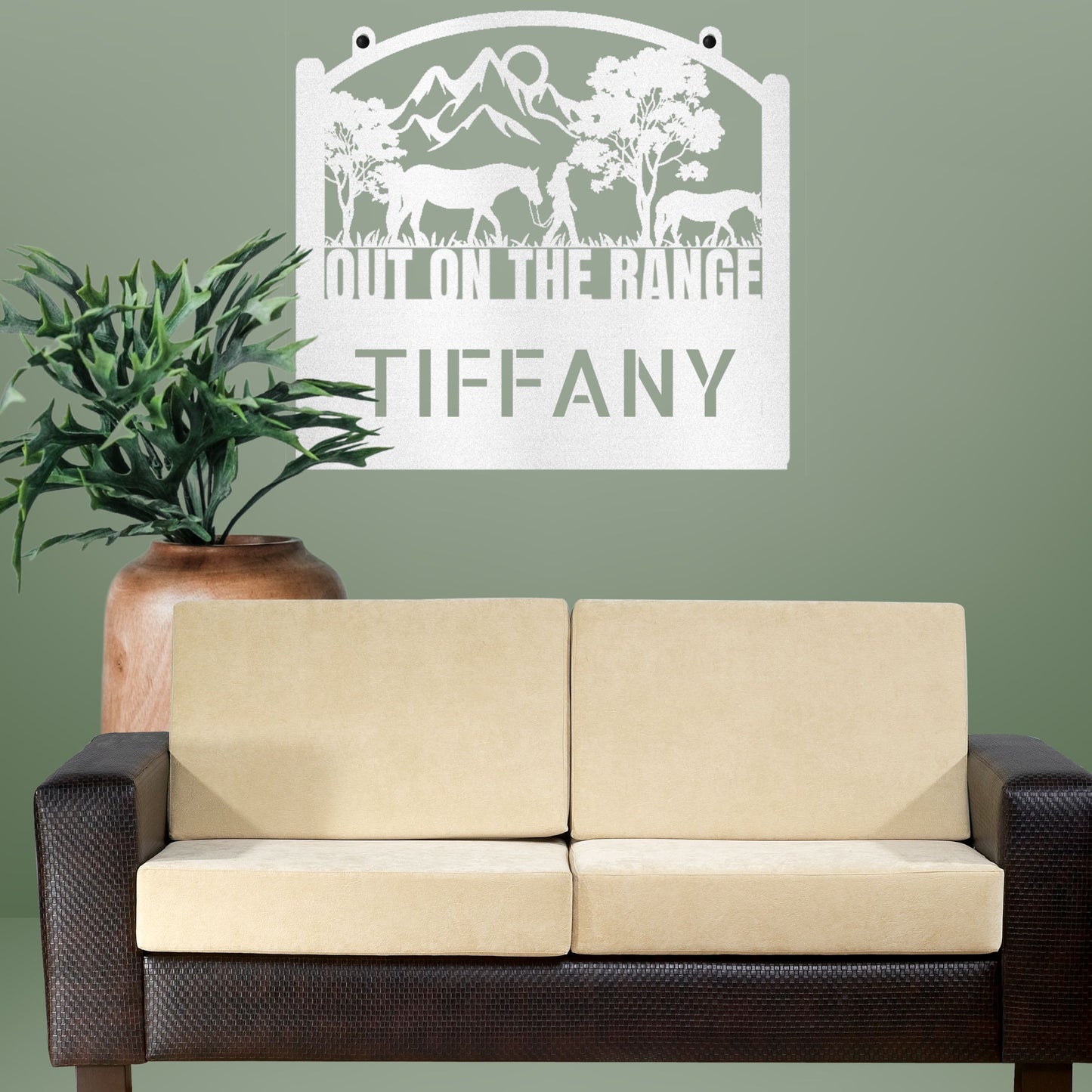 Personalized Out On The Range 2 Laser- Cut Custom Steel Wall Decor