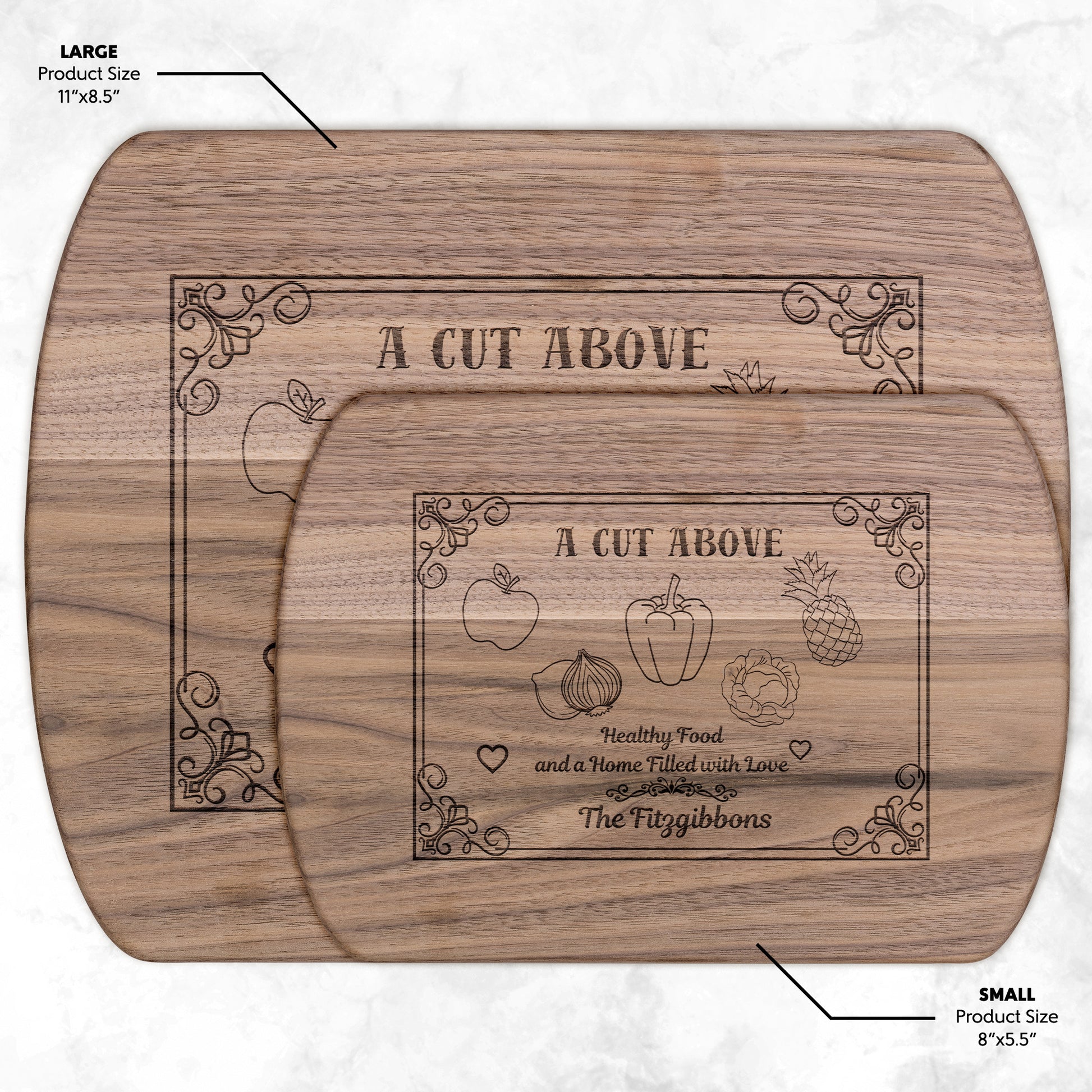 Personalized "A Cut Above" Hardwood Cutting Board