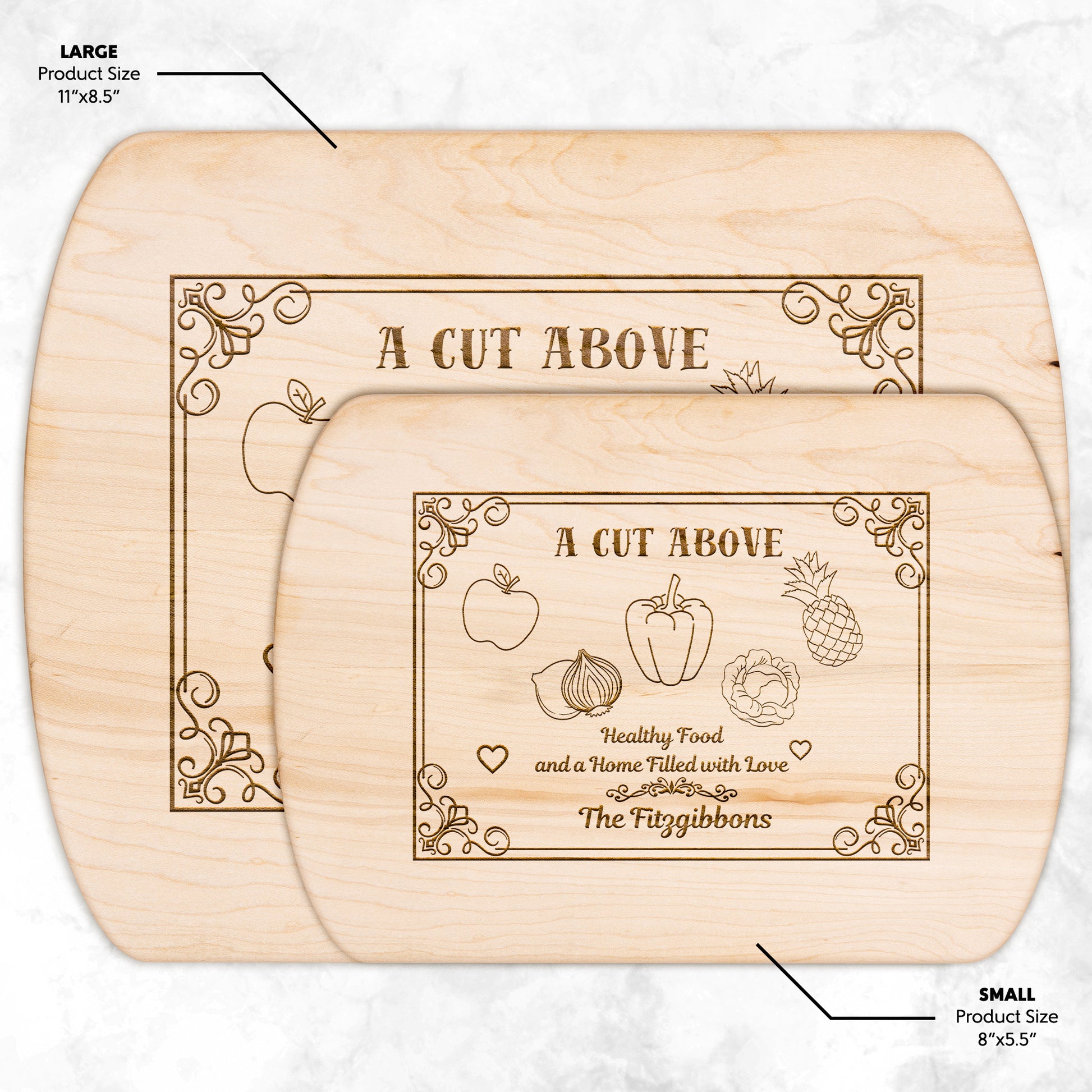 Personalized "A Cut Above" Hardwood Cutting Board