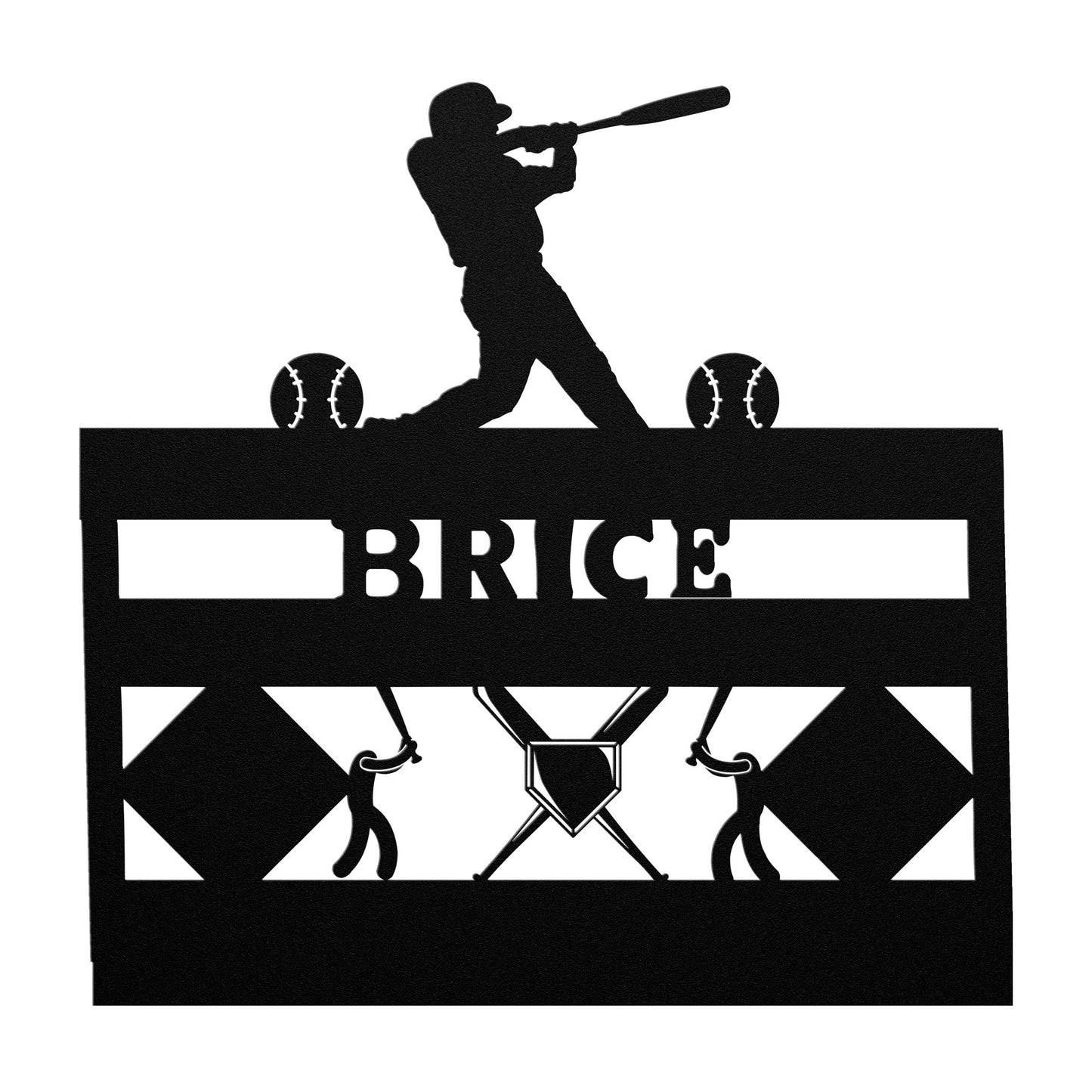 Personalized Baseball Die-Cut Metal Wall Sign