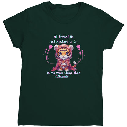 Camiseta personalizada "Gato: ¡Todo disfrazado y sin dónde ir!" para ella