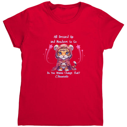 Camiseta personalizada "Gato: ¡Todo disfrazado y sin dónde ir!" para ella