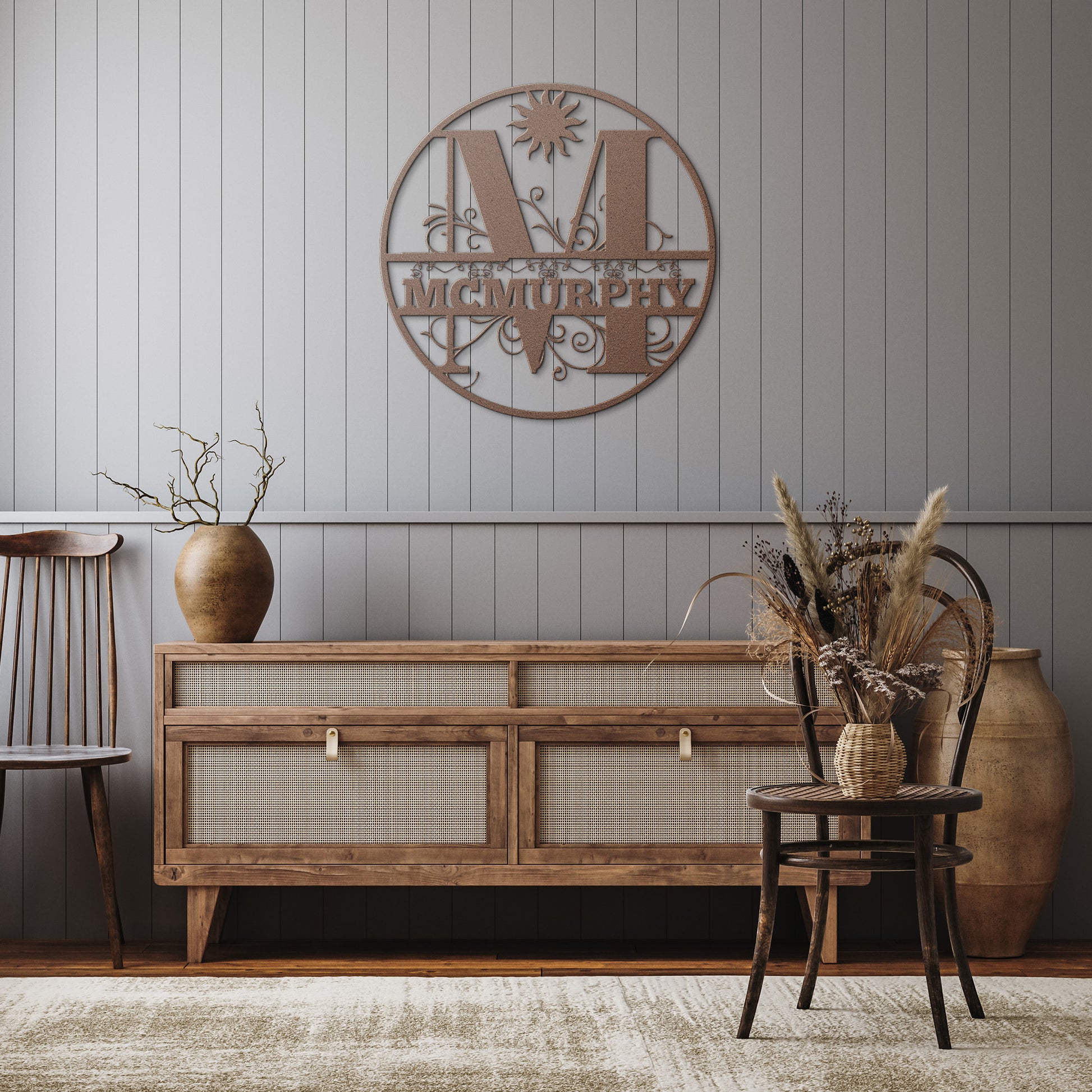 Personalized Decorative Monogram Die-Cut Metal Sign, Wall Decor
