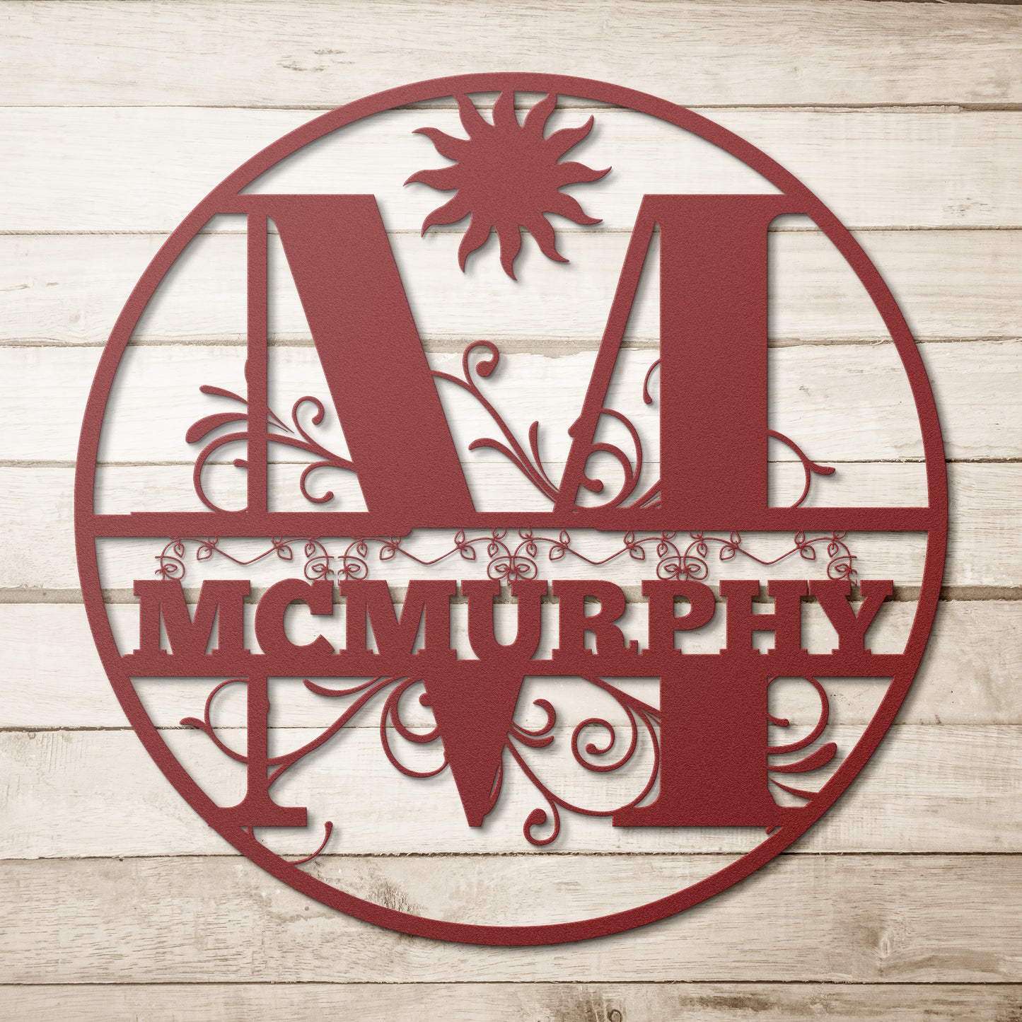 Personalized Decorative Monogram Die-Cut Metal Sign, Wall Decor