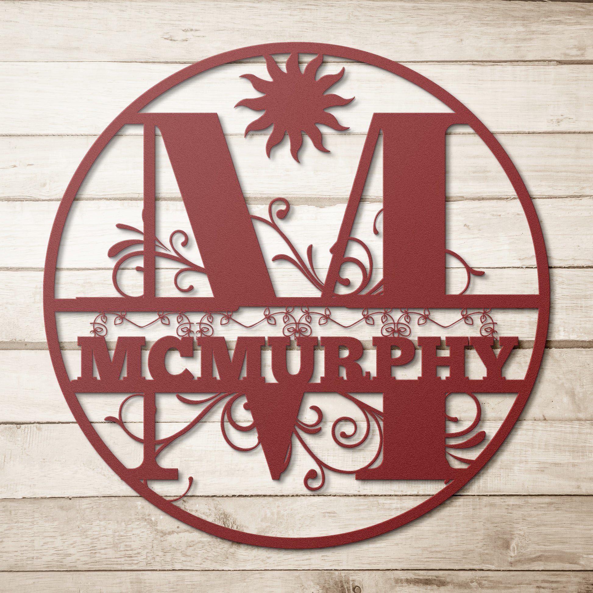 Personalized Decorative Monogram Die-Cut Metal Sign, Wall Decor