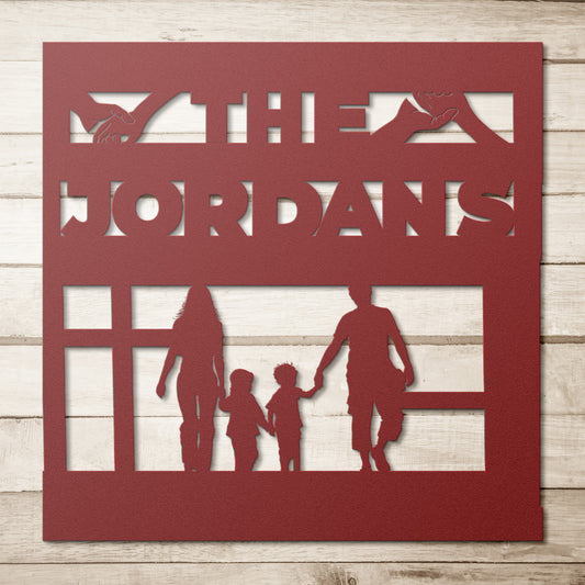 Personalized Family Die-Cut Metal Wall Sign