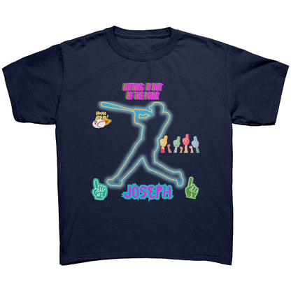 Camiseta juvenil personalizada "Golpeando el balón"