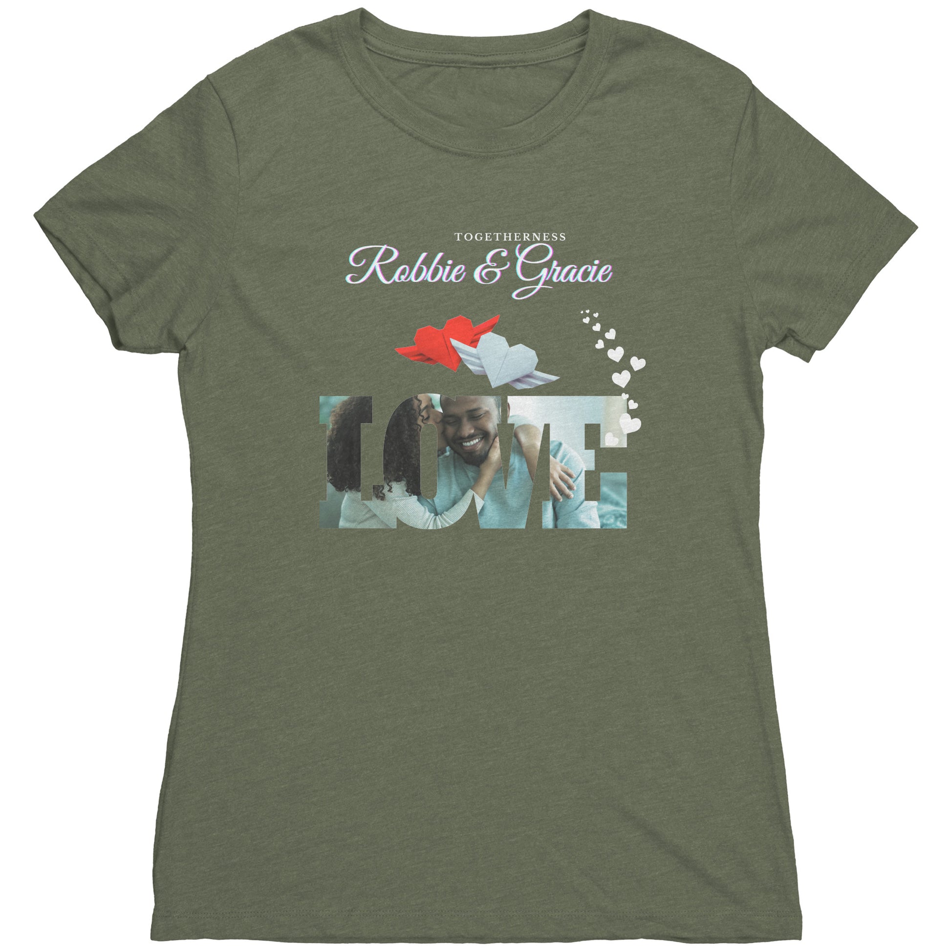 Personalized Love Couple  Photo Next Level Womens Triblend Shirt