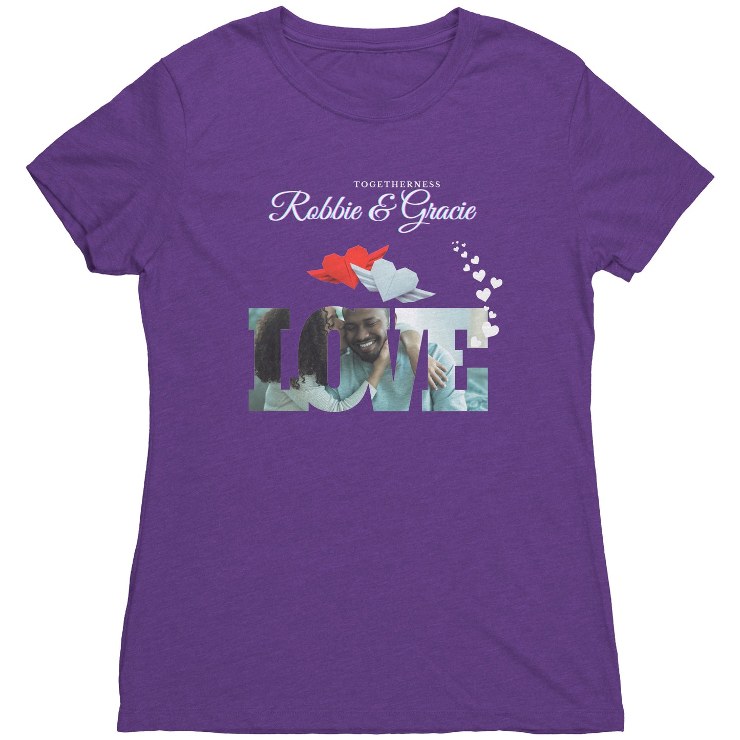 Personalized Love Couple  Photo Next Level Womens Triblend Shirt