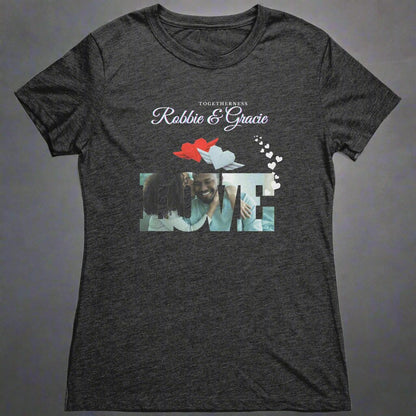 Personalized Love Couple  Photo Next Level Womens Triblend Shirt