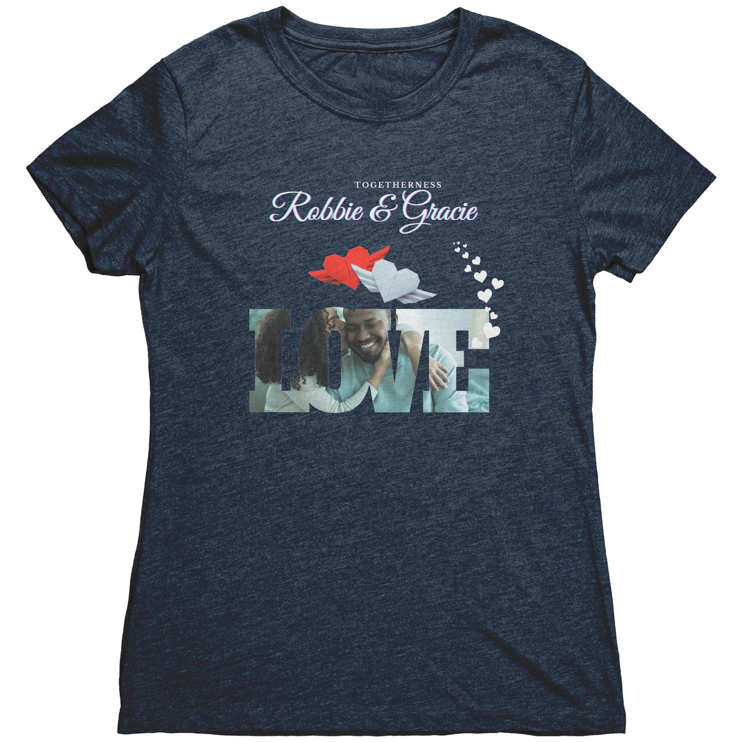 Personalized Love Couple  Photo Next Level Womens Triblend Shirt