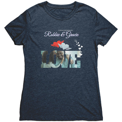 Personalized Love Couple  Photo Next Level Womens Triblend Shirt