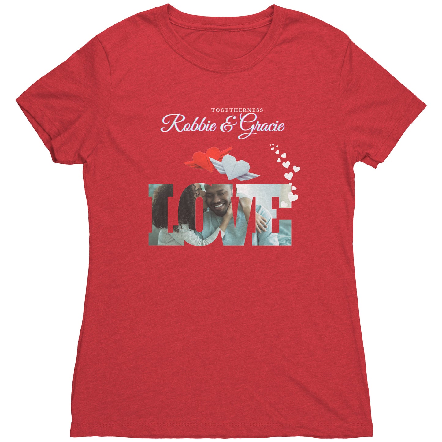 Personalized Love Couple  Photo Next Level Womens Triblend Shirt