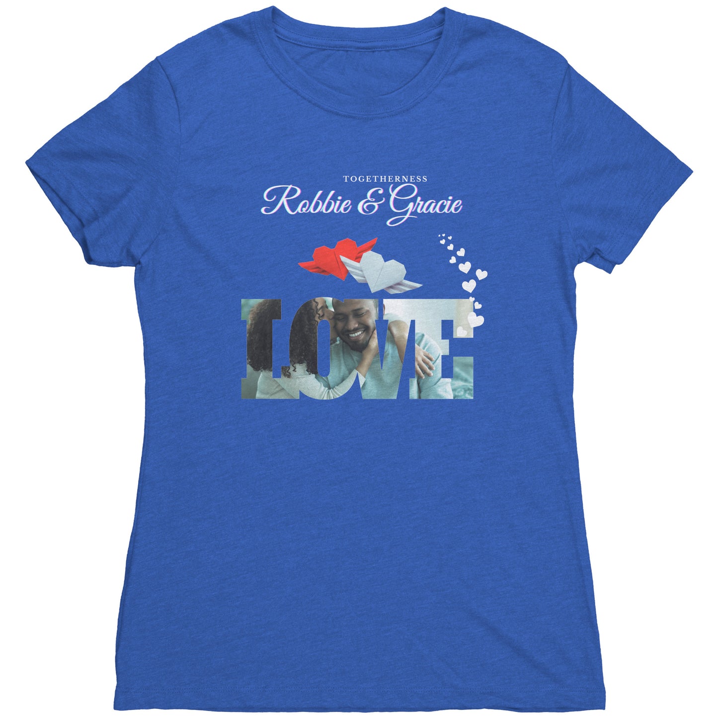 Personalized Love Couple  Photo Next Level Womens Triblend Shirt