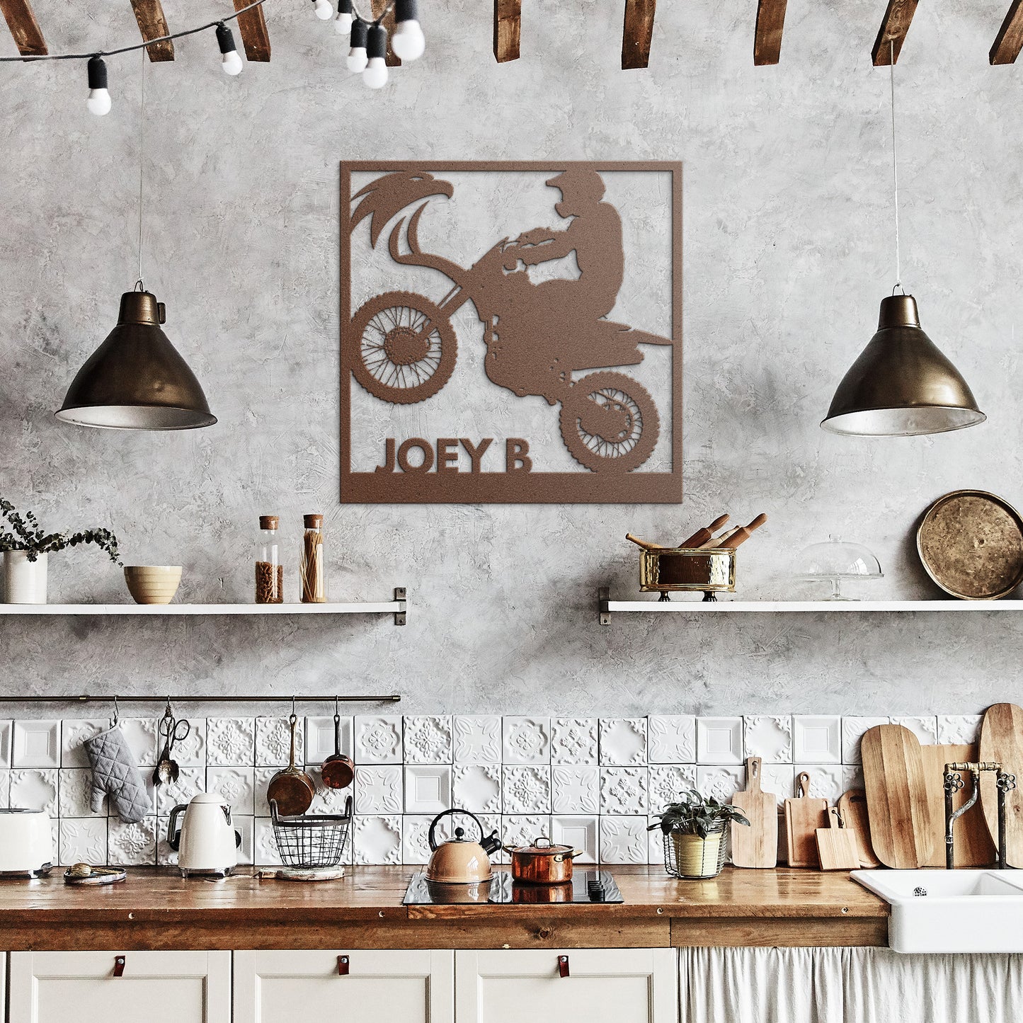 Personalized Motorcycle Die Cut Metal Sign