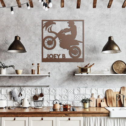Personalized Motorcycle Die Cut Metal Sign