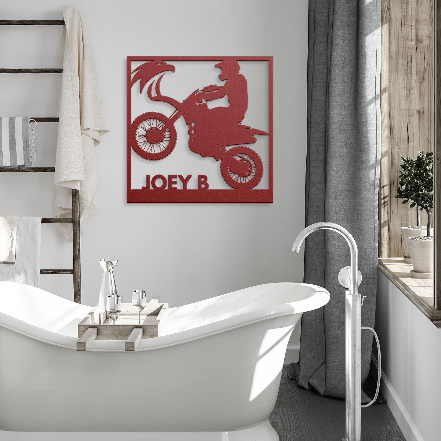 Personalized Motorcycle Die Cut Metal Sign