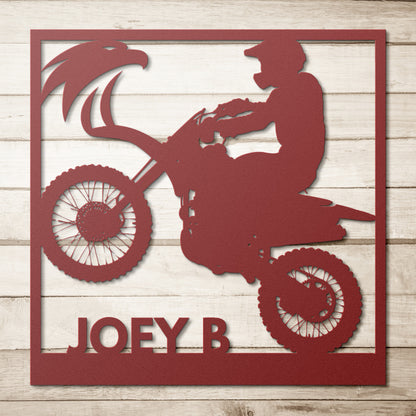 Personalized Motorcycle Die Cut Metal Sign