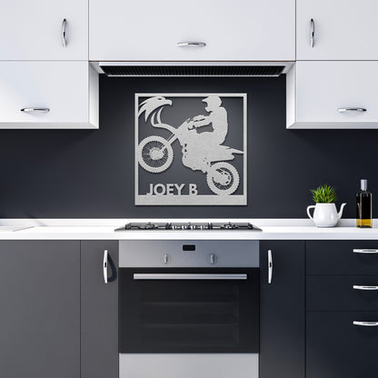 Personalized Motorcycle Die Cut Metal Sign