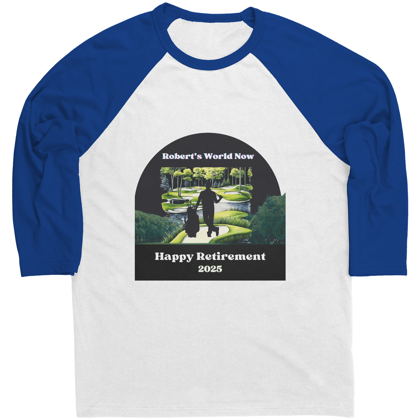 Personalized Canvas Men's Raglan Sleeved Golf Themed Retirement Gift