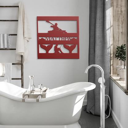 Letrero metálico troquelado personalizado "El Pescador"/Decoración de pared